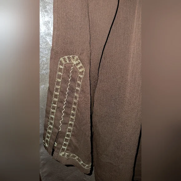 KORET WOMAN  BROWN SHEER with Goldtone Embroidery accents Sz 1X Woman - Picture 7 of 11